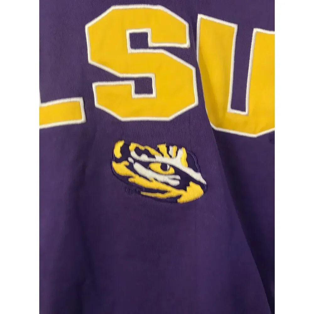 Stadium Athletic Hoodie Youth LSU Tigers Purple Big Logo Pullover Size 12-14